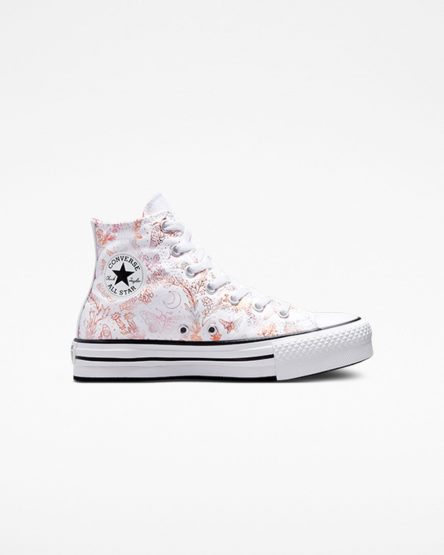 Zapatos Plataforma Converse Chuck Taylor All Star EVA Lift Butterfly Shine Altas Niña Blancas Rosas Negras | PE E874P2